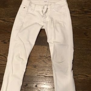 HUDSON white skinny jeans with back flap pocket